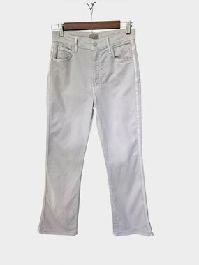 MOTHER The Mid Rise‎ Smokin' Double-Flood Jeans Ecru size 27